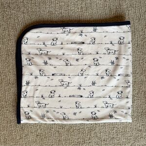 Little Me white and navy dog print receiving blanket